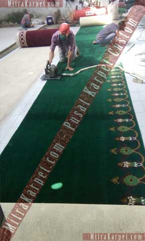 Proses shering dan finishing pada karpet masjid Al Munawwar Balikpapan