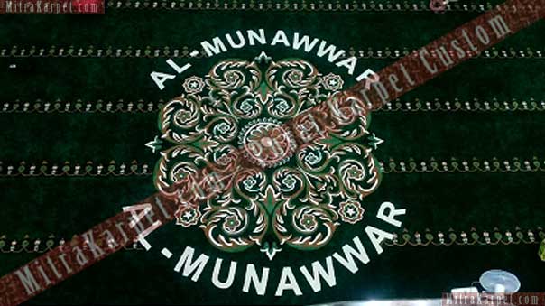 Hasil pemasangan karpet masjid Al Munawwar Balikpapan tampak indah dan berkesan