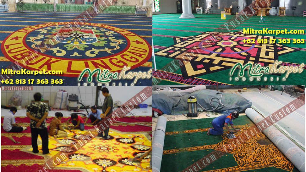 Karpet Masjid Custom Terpasang Indah dan Rapih